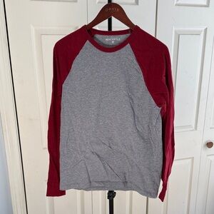 Men's Jcrew Gray and Red Raglan Shirt